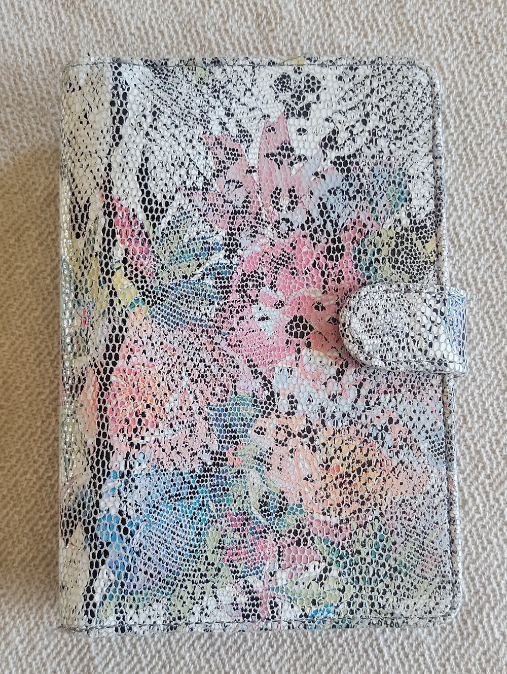 HOBO Lizard Embossed Metallic Sheen Leather Wallet - Multicolor